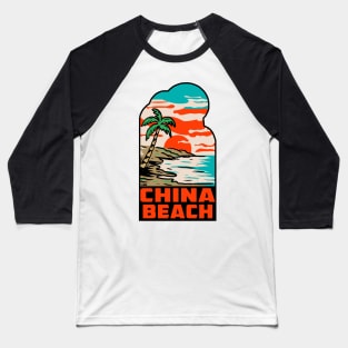 China Beach California Tropical Palms Pacific Ocean Baseball T-Shirt